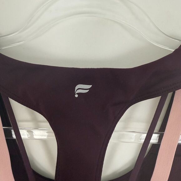 FABLETICS Kessler Med Impact Sports Bra M Burgundy Rosebloom Strappy EUC B16 - Picture 5 of 6